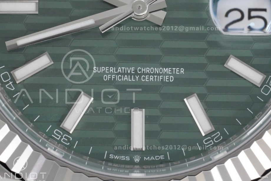 126334 Best Steel 1:1 Edition SH3235 Jubilee Bracelet DateJust Clean 41 904L on Dial Green Textured 0225